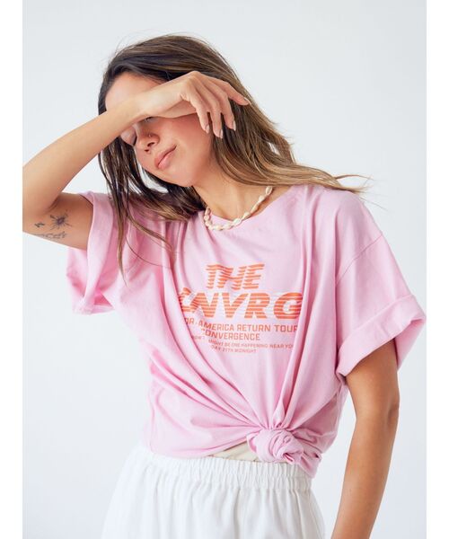 Ungrid（アングリッド）の「ツアーロゴルーズTee（Tシャツ/カットソー・レディース・オレンジ/ピンク/オフホワイト/チャコールグレー・FREE）」の19枚目の写真