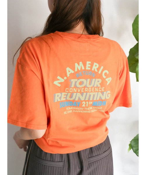 Ungrid（アングリッド）の「ツアーロゴルーズTee（Tシャツ/カットソー・レディース・オレンジ/ピンク/オフホワイト/チャコールグレー・FREE）」の4枚目の写真