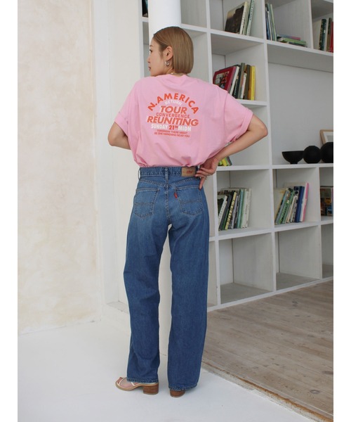 Ungrid（アングリッド）の「ツアーロゴルーズTee（Tシャツ/カットソー・レディース・オレンジ/ピンク/オフホワイト/チャコールグレー・FREE）」の5枚目の写真