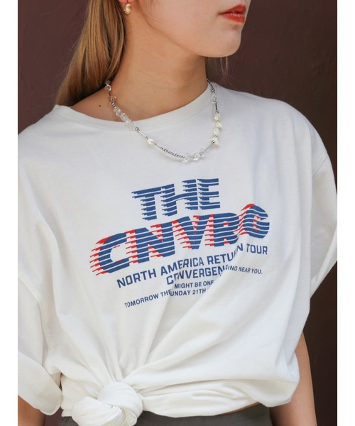 Ungrid（アングリッド）の「ツアーロゴルーズTee（Tシャツ/カットソー・レディース・オレンジ/ピンク/オフホワイト/チャコールグレー・FREE）」の15枚目の写真