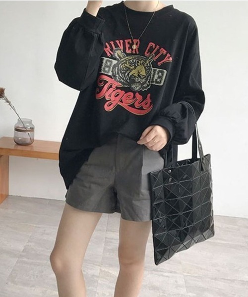 maison de LATIR(メゾンドラティール)の「タイガープリントオーバーサイズロンT(Tシャツ/カットソー・レディース・ブラック/ホワイト・L/M/XL)」の9枚目の写真