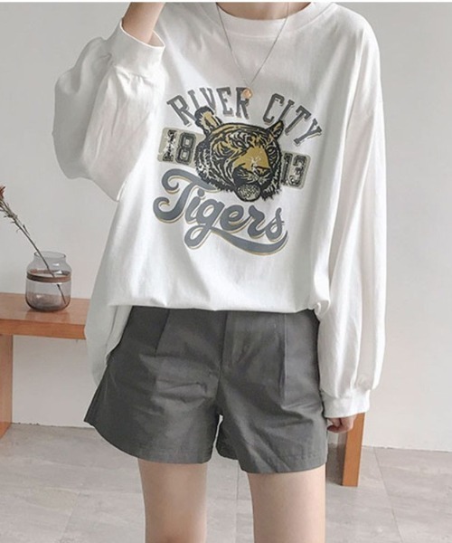 maison de LATIR(メゾンドラティール)の「タイガープリントオーバーサイズロンT(Tシャツ/カットソー・レディース・ブラック/ホワイト・L/M/XL)」の10枚目の写真