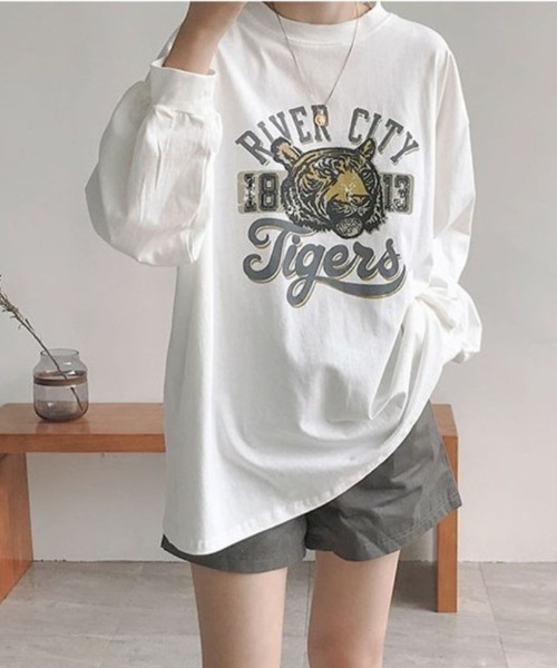 maison de LATIR(メゾンドラティール)の「タイガープリントオーバーサイズロンT(Tシャツ/カットソー・レディース・ブラック/ホワイト・L/M/XL)」の11枚目の写真