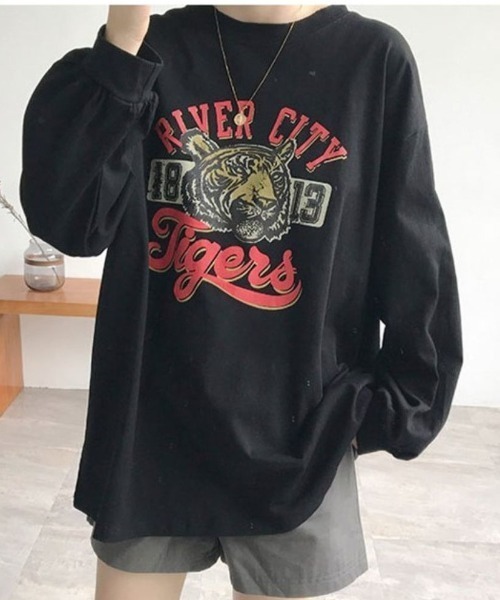maison de LATIR(メゾンドラティール)の「タイガープリントオーバーサイズロンT(Tシャツ/カットソー・レディース・ブラック/ホワイト・L/M/XL)」の17枚目の写真