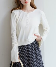 Tシャツ/カットソー（ホワイト/白色系・長袖）ファッション通販