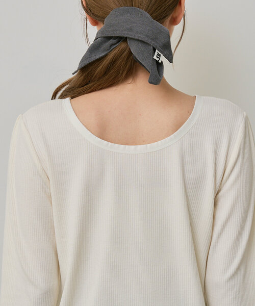 Kastane（カスタネ）の「【新色追加/5色展開】ヘンリーリブプルオーバー（Tシャツ/カットソー・レディース・ネイビー/サックスブルー/アイボリー/カーキ/グレー/ブラウン・FREE）」の19枚目の写真