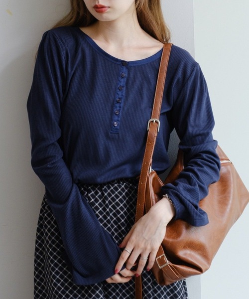 新色追加/5色展開】ヘンリーリブプルオーバー（Tシャツ/カットソー