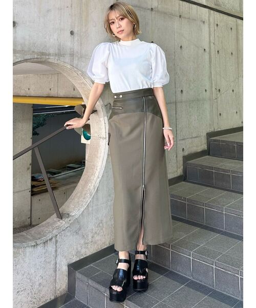 MURUA(ムルーア)の「ドッキングチュールトップス(Tシャツ/カットソー・レディース・ネイビー/ホワイト/ブラック・FREE)」の5枚目の写真