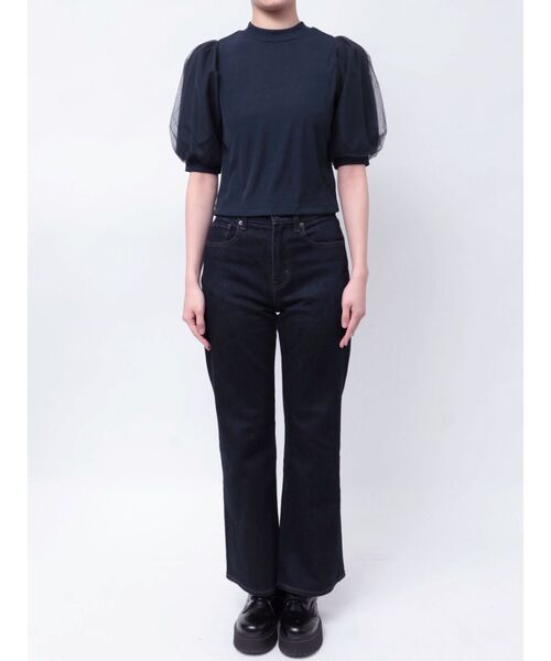 MURUA(ムルーア)の「ドッキングチュールトップス(Tシャツ/カットソー・レディース・ネイビー/ホワイト/ブラック・FREE)」の13枚目の写真