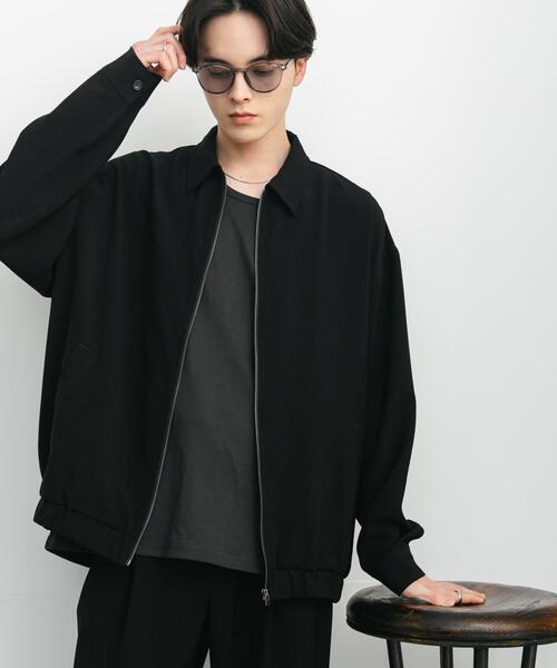 SENSE OF PLACE by URBAN RESEARCH（センスオブプレイスバイアーバンリサーチ）の「『UR TECH DRYLUXE』リネンライクジップブルゾン（ブルゾン・メンズ・ブラック/グリーン/ネイビー・MEDIUM/LARGE）」の2枚目の写真