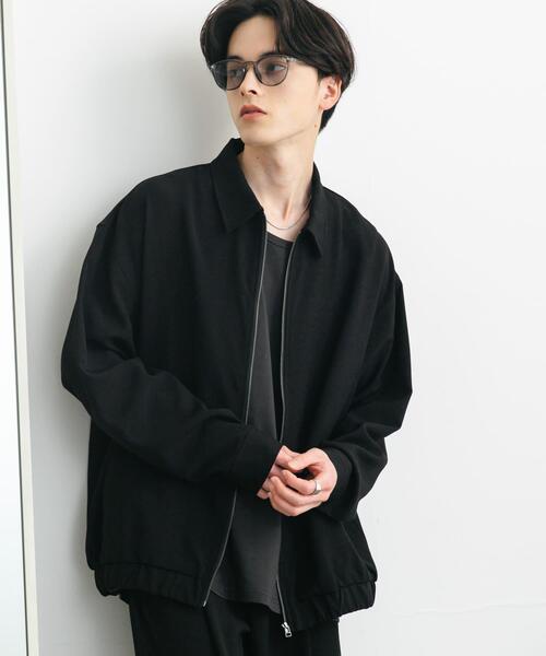 SENSE OF PLACE by URBAN RESEARCH（センスオブプレイスバイアーバンリサーチ）の「『UR TECH DRYLUXE』リネンライクジップブルゾン（ブルゾン・メンズ・ブラック/グリーン/ネイビー・MEDIUM/LARGE）」の5枚目の写真