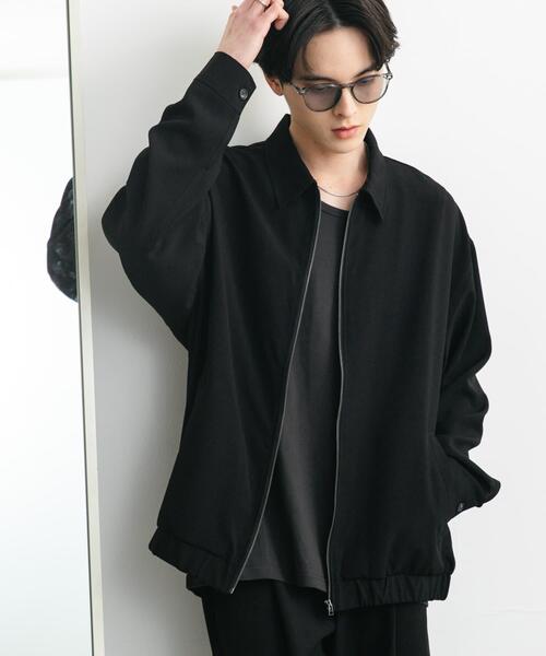 SENSE OF PLACE by URBAN RESEARCH（センスオブプレイスバイアーバンリサーチ）の「『UR TECH DRYLUXE』リネンライクジップブルゾン（ブルゾン・メンズ・ブラック/グリーン/ネイビー・MEDIUM/LARGE）」の6枚目の写真