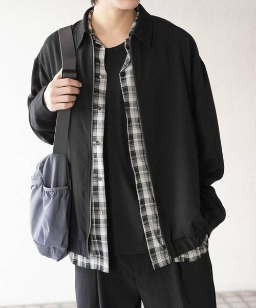 SENSE OF PLACE by URBAN RESEARCH（センスオブプレイスバイアーバンリサーチ）の「『UR TECH DRYLUXE』リネンライクジップブルゾン（ブルゾン・メンズ・ブラック/グリーン/ネイビー・MEDIUM/LARGE）」の15枚目の写真