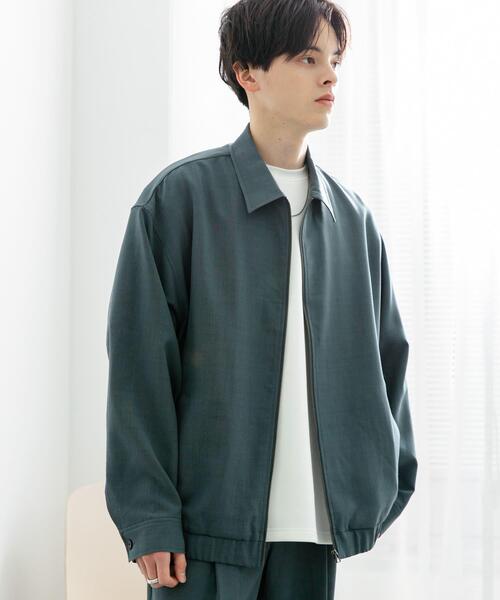 SENSE OF PLACE by URBAN RESEARCH（センスオブプレイスバイアーバンリサーチ）の「『UR TECH DRYLUXE』リネンライクジップブルゾン（ブルゾン・メンズ・ブラック/グリーン/ネイビー・MEDIUM/LARGE）」の20枚目の写真