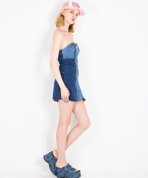 HYSTERIC GLAMOUR デニム風ワンピース水着 SNAKE LOOP柄デニムフレアパンツ|HYSTERIC GLAMOUR WOMEN