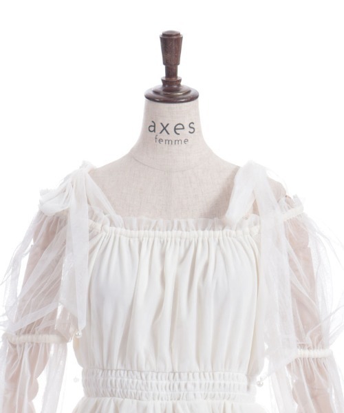 axes femme(アクシーズファム)の「パール付リボンチュールプルオーバー(Tシャツ/カットソー・レディース・ホワイト/ブラック/ラベンダー・FREE)」の19枚目の写真