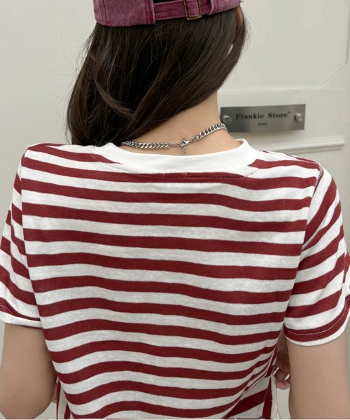 Good Riddance(グッドリダンス)の「【Good Riddance】シアー ボーダー Tシャツ(Tシャツ/カットソー・レディース・グリーン/レッド/ネイビー・FREE)」の13枚目の写真