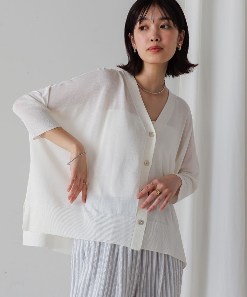 UVサラサラBOXシルエット前後差カーディガン（カーディガン