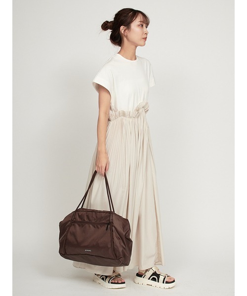 セール】【限定カラー】カットドッキングプリーツワンピース