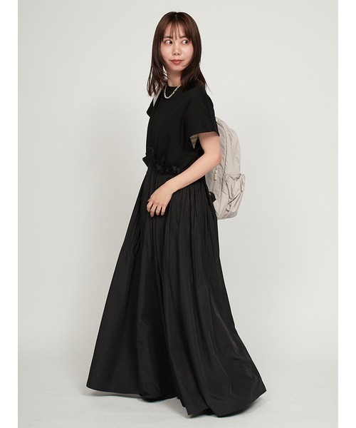 セール】【限定カラー】カットドッキングプリーツワンピース