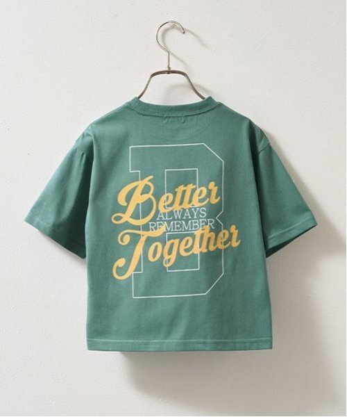 b・ROOM（ビールーム）の「【カイテキ天竺】バックプリントTシャツ（Tシャツ/カットソー・キッズ・ブラック/オフホワイト/モスグリーン/パープル系その他/ターコイズブルー/ダークブラウン・140cm/100cm/120cm/150cm/110cm/130cm）」の12枚目の写真