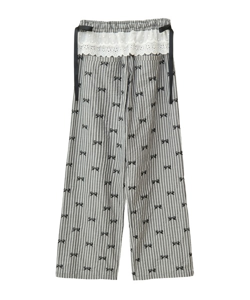 Candy Stripper（キャンディストリッパー）の「RIBBON STRIPE EASY パンツ（その他パンツ・レディース・チャコール/オフホワイト/ブルー・FREE）」の6枚目の写真