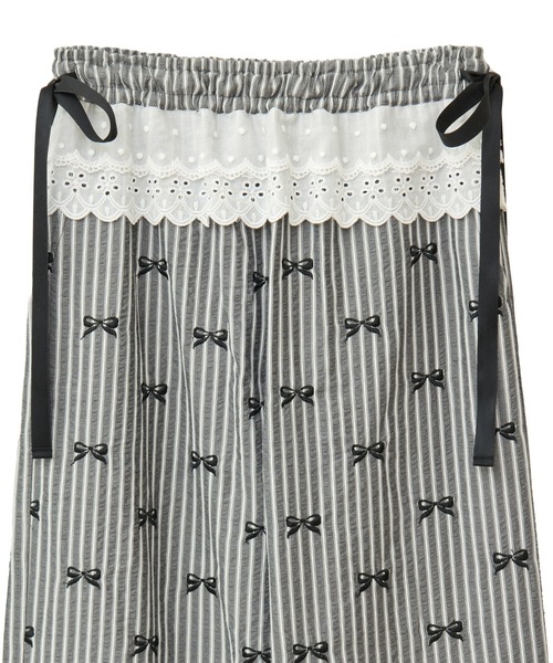 Candy Stripper（キャンディストリッパー）の「RIBBON STRIPE EASY パンツ（その他パンツ・レディース・チャコール/オフホワイト/ブルー・FREE）」の7枚目の写真