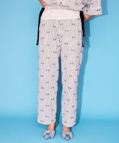 Candy Stripper（キャンディストリッパー）の「RIBBON STRIPE EASY パンツ（その他パンツ・レディース・チャコール/オフホワイト/ブルー・FREE）」の16枚目の写真