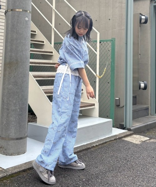 Candy Stripper（キャンディストリッパー）の「RIBBON STRIPE EASY パンツ（その他パンツ・レディース・チャコール/オフホワイト/ブルー・FREE）」の19枚目の写真