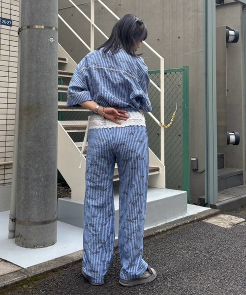 Candy Stripper（キャンディストリッパー）の「RIBBON STRIPE EASY パンツ（その他パンツ・レディース・チャコール/オフホワイト/ブルー・FREE）」の20枚目の写真