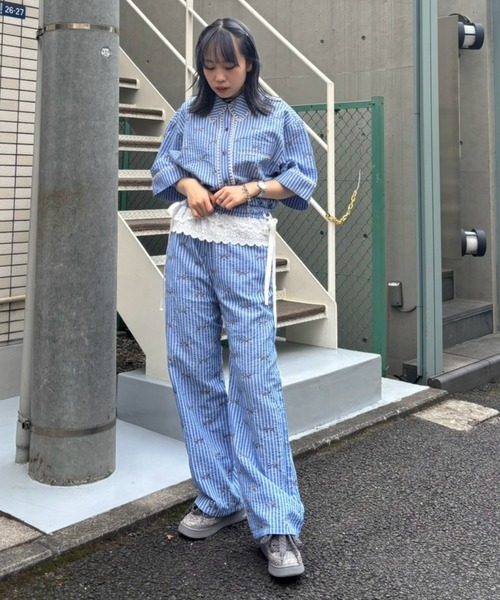 Candy Stripper（キャンディストリッパー）の「RIBBON STRIPE EASY パンツ（その他パンツ・レディース・チャコール/オフホワイト/ブルー・FREE）」の17枚目の写真