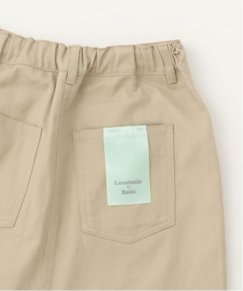 LOVETOXIC（ラブトキシック）の「【ベーシック】【GOODPRICE】デニム・ツイル台形スカパン（スカート・キッズ・ベージュ/ブラック/ブルー/ネイビー/オフホワイト・L:160cm/S:140cm/LL(170cm)/M:150cm/130cm）」の18枚目の写真
