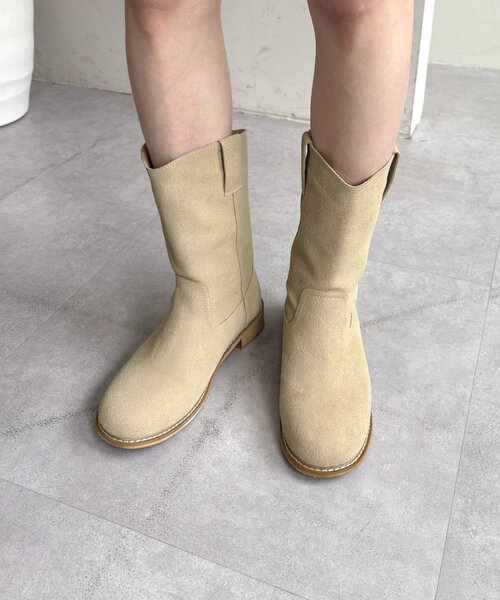 mystic（ミスティック）の「ラウンドミドルブーツ（ブーツ・レディース・ブラック/ベージュ・37/38/39）」の6枚目の写真