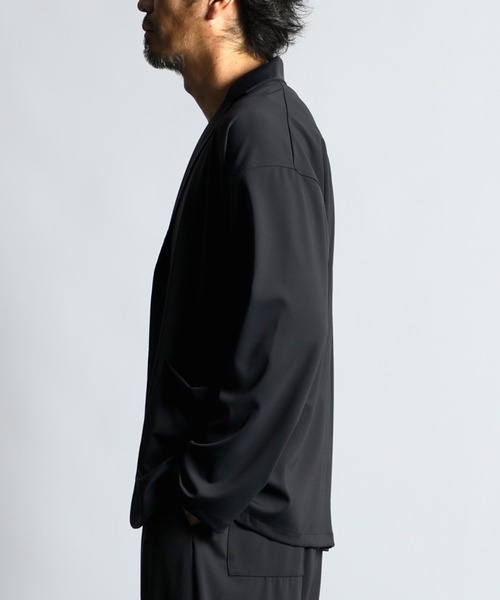 The DUFFER of ST.GEORGE（ザダファーオブセントジョージ）の「ZERO GRAVITY EASY JACKET：ゼログラビティ ルーズフィット セットアップ ジャケット（テーラードジャケット・メンズ・チャコールグレー/ブラック・MEDIUM/LARGE/X-LARGE）」の7枚目の写真