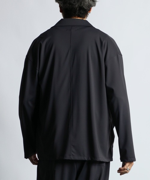The DUFFER of ST.GEORGE（ザダファーオブセントジョージ）の「ZERO GRAVITY EASY JACKET：ゼログラビティ ルーズフィット セットアップ ジャケット（テーラードジャケット・メンズ・チャコールグレー/ブラック・MEDIUM/LARGE/X-LARGE）」の8枚目の写真