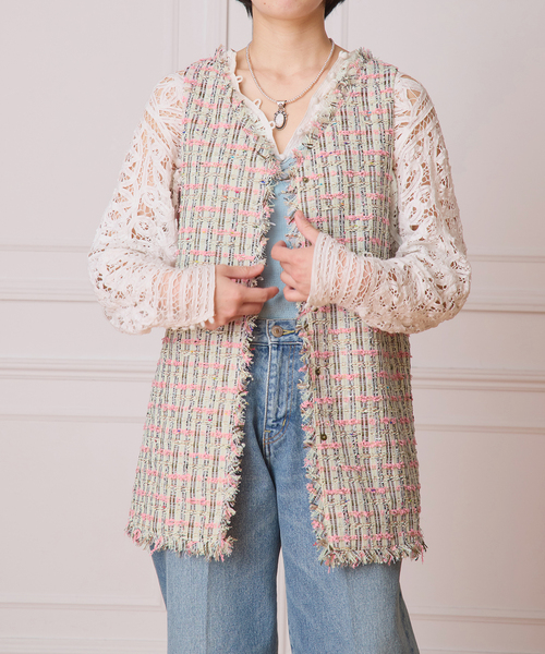 IENA LA BOUCLE LINTON TWEED 2WAYベスト(ベスト)|IENA LA IENA LA BOUCLE LINTON TWEED 2WAYベスト(ベスト)|IENA LA