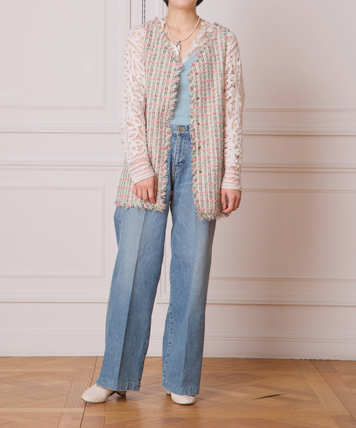 IENA LA BOUCLE（イエナラブークル）の「IENA LA BOUCLE LINTON TWEED 2WAYベスト（ベスト・レディース・ピンク系その他・FREE）」の2枚目の写真