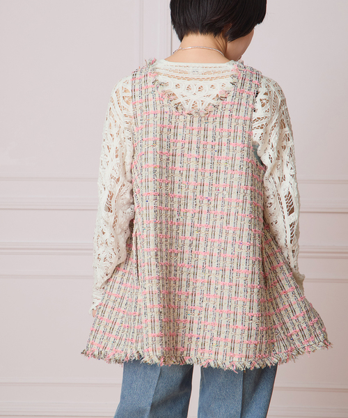 IENA LA BOUCLE（イエナラブークル）の「IENA LA BOUCLE LINTON TWEED 2WAYベスト（ベスト・レディース・ピンク系その他・FREE）」の5枚目の写真