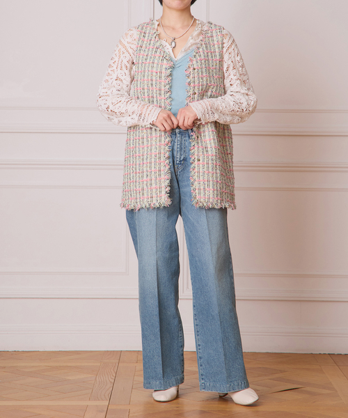 IENA LA BOUCLE（イエナラブークル）の「IENA LA BOUCLE LINTON TWEED 2WAYベスト（ベスト・レディース・ピンク系その他・FREE）」の6枚目の写真
