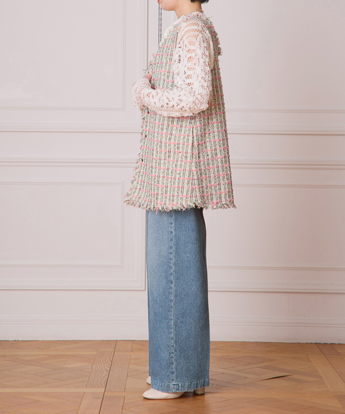 IENA LA BOUCLE（イエナラブークル）の「IENA LA BOUCLE LINTON TWEED 2WAYベスト（ベスト・レディース・ピンク系その他・FREE）」の7枚目の写真