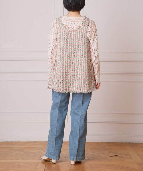 IENA LA BOUCLE（イエナラブークル）の「IENA LA BOUCLE LINTON TWEED 2WAYベスト（ベスト・レディース・ピンク系その他・FREE）」の8枚目の写真