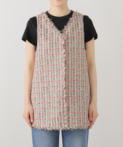 IENA LA BOUCLE（イエナラブークル）の「IENA LA BOUCLE LINTON TWEED 2WAYベスト（ベスト・レディース・ピンク系その他・FREE）」の11枚目の写真