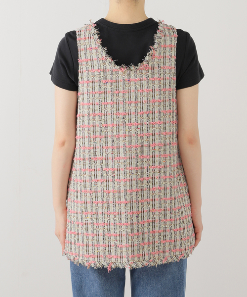 IENA LA BOUCLE（イエナラブークル）の「IENA LA BOUCLE LINTON TWEED 2WAYベスト（ベスト・レディース・ピンク系その他・FREE）」の13枚目の写真