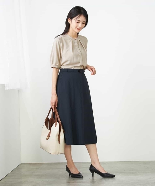 a.v.v（アーヴェヴェ）の「【洗える/イージーケア/UVカット/接触冷感/吸水速乾】サマーストレッチフレアスカート（スカート・レディース・ライトグレー/ネイビー/ベージュ・40/38/42/36/34）」の8枚目の写真