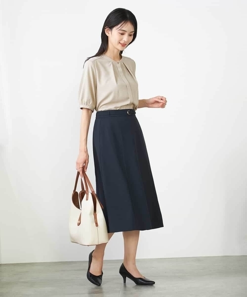 a.v.v（アーヴェヴェ）の「【洗える/イージーケア/UVカット/接触冷感/吸水速乾】サマーストレッチフレアスカート（スカート・レディース・ライトグレー/ネイビー/ベージュ・40/38/42/36/34）」の9枚目の写真