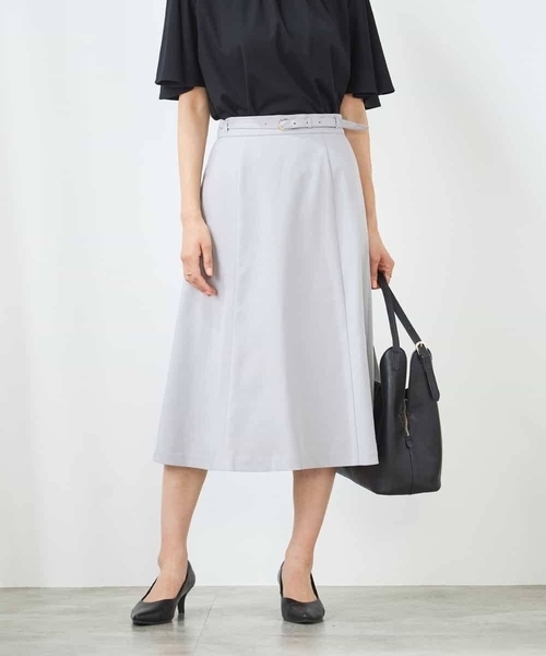 a.v.v（アーヴェヴェ）の「【洗える/イージーケア/UVカット/接触冷感/吸水速乾】サマーストレッチフレアスカート（スカート・レディース・ライトグレー/ネイビー/ベージュ・40/38/42/36/34）」の18枚目の写真