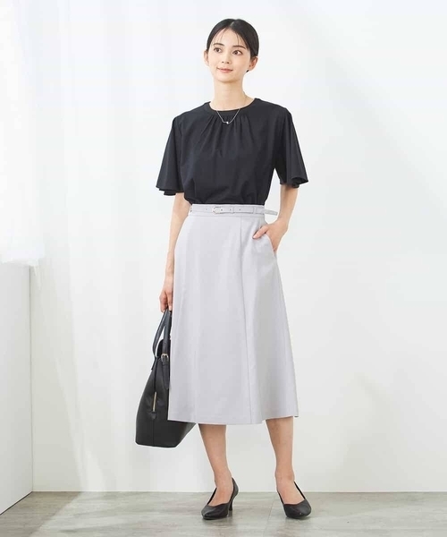 a.v.v（アーヴェヴェ）の「【洗える/イージーケア/UVカット/接触冷感/吸水速乾】サマーストレッチフレアスカート（スカート・レディース・ライトグレー/ネイビー/ベージュ・40/38/42/36/34）」の20枚目の写真