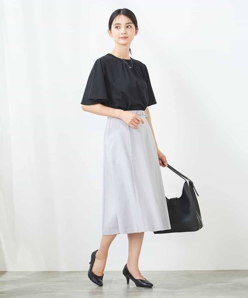 a.v.v（アーヴェヴェ）の「【洗える/イージーケア/UVカット/接触冷感/吸水速乾】サマーストレッチフレアスカート（スカート・レディース・ライトグレー/ネイビー/ベージュ・40/38/42/36/34）」の22枚目の写真