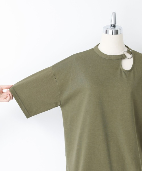 kOhAKU（コハク）の「【機能素材】『ラウンドカッティングカットソー』（Tシャツ/カットソー・レディース・カーキ/ブラック・1/2）」の18枚目の写真