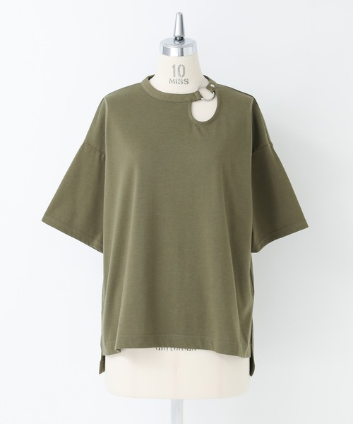 kOhAKU（コハク）の「【機能素材】『ラウンドカッティングカットソー』（Tシャツ/カットソー・レディース・カーキ/ブラック・1/2）」の19枚目の写真